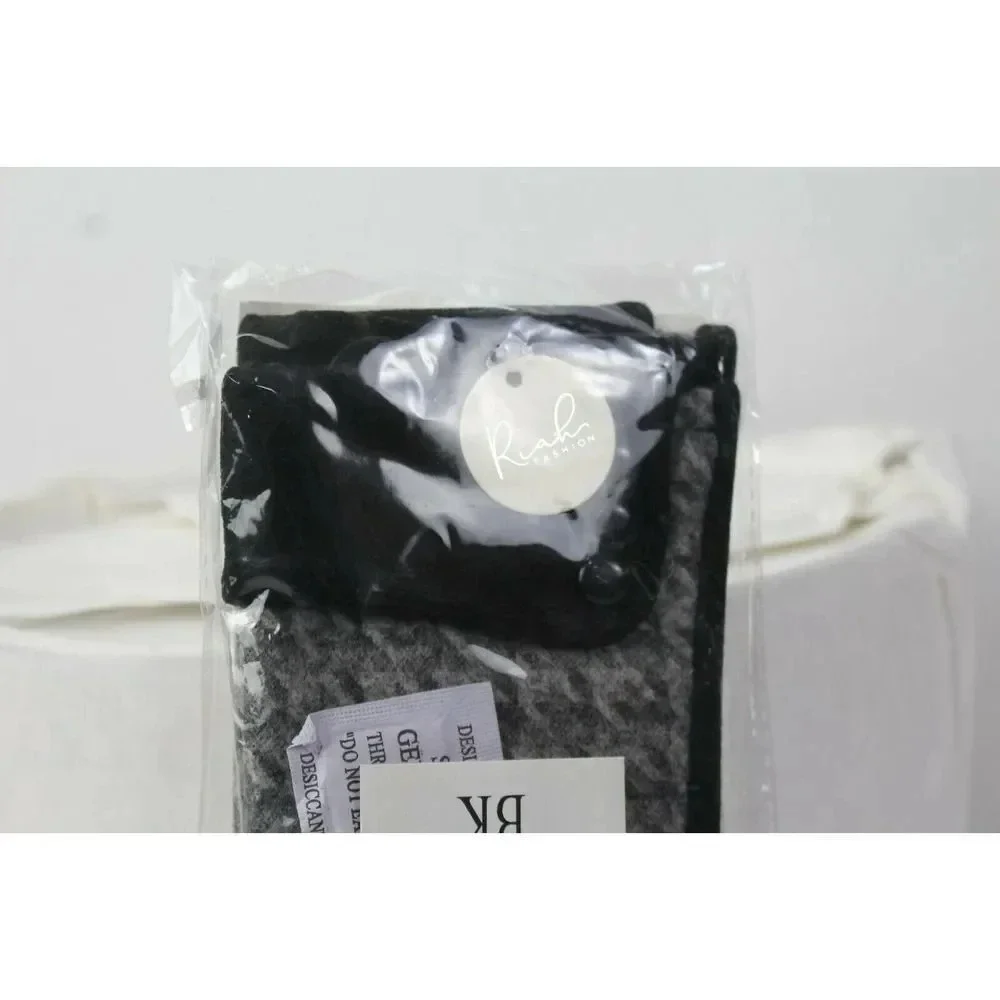 ladies black & white fashion gloves